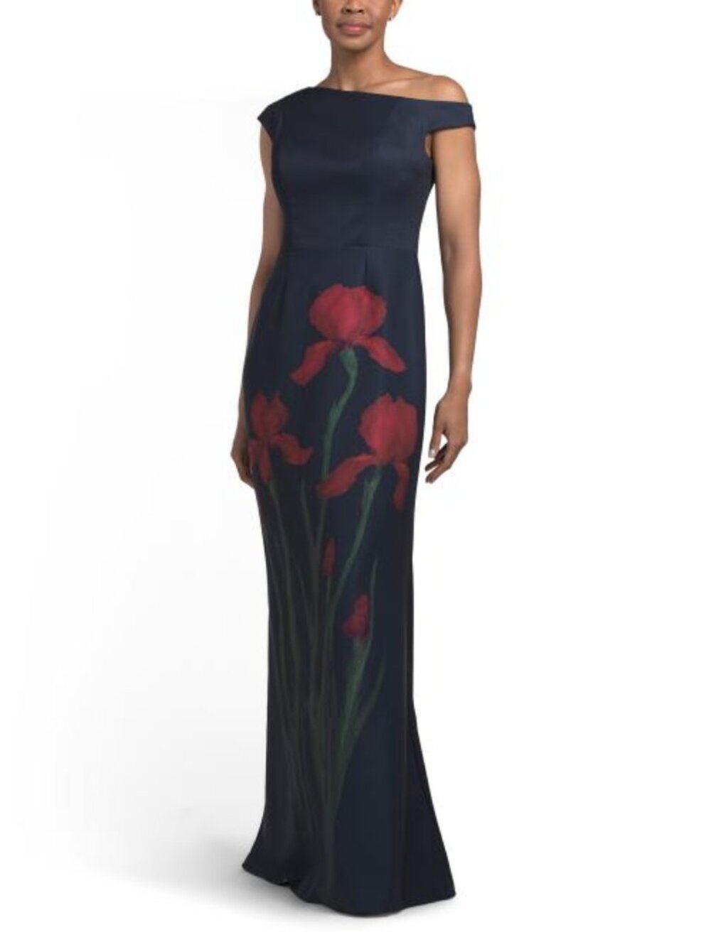 RENE BY RENE RUIZ Off The Shoulder Watercolor Floral Gown